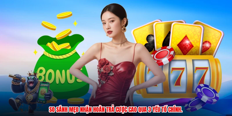 So sánh mẹo nhận hoàn trả cược cao qua 3 yếu tố chính.